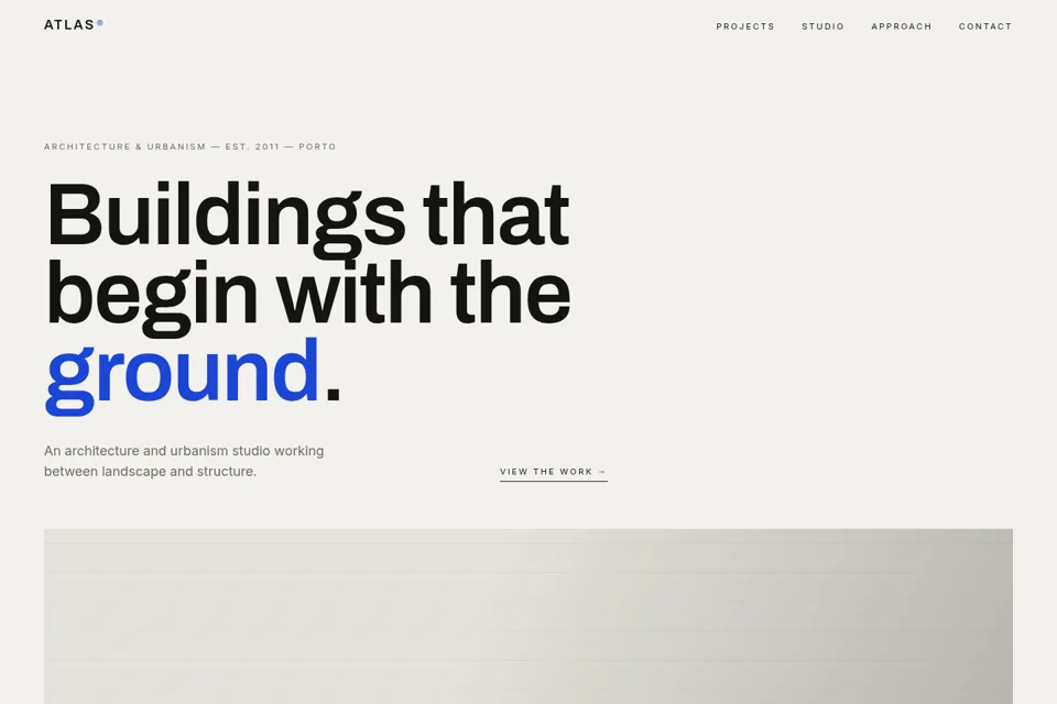 Atlas architecture website concept
