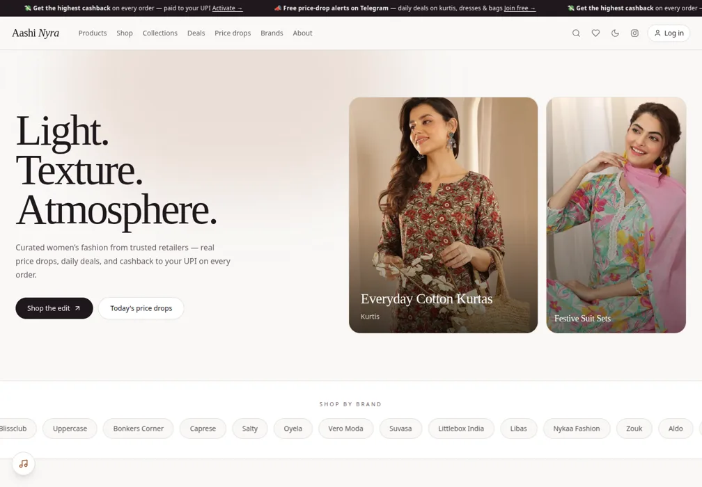 AashiNyra commerce product
