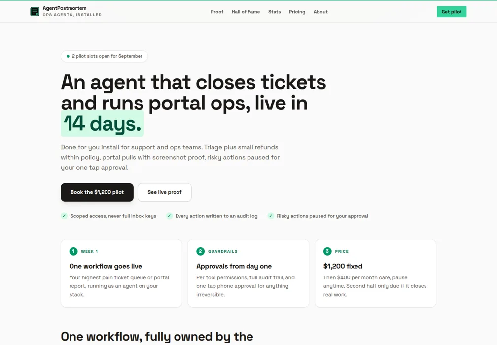 AgentPostmortem live website preview